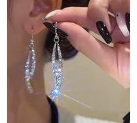 ZCCZJS Ohrringe für Frauen Farbe Lange Quasten Strass Ohrringe Hochzeit Schmuck Geburtstag Geschenk