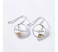 ZCCZJS Ohrringe für Frauen, Ohrhänger im chinesischen Stil, S925-Sterlingsilber, koreanische Mode, Persönlichkeit, verheißungsvolle Wolke, hohler Mond, weiblich, Premium-Silberohrringe, wie