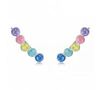 ZCCZJS Regenbogen Emaille Stud Women Ohrringe Stapelbar farbig lächelnde Gesicht Ohrringe für Schmuck Geschenk