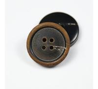 ZCHNB 10 Stück 15/18/20/23 mm Brennmuster, große Knöpfe aus echtem Horn, Anzug-Set, 100% Büffelhornknöpfe, 4 Löcher, runde Mantelknöpfe zum Basteln