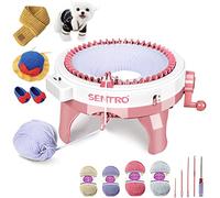 Zcvtbye SENTRO Strickmaschine, 48 Nadeln Strickmaschine mit Reihenzähler Stricken, DIY-Dualmodus strickmaschine für Socke, Mütze und Schal, Webrahmen für Kinder und Erwachsene