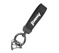 ZcwQfYA Auto Schlüsselbund Für Suzuki Jimny,Auto Schlüsselanhänger PU Leder Schlüsselring Auto Styling Zubehör,A-Black