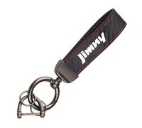 ZcwQfYA Auto Schlüsselbund Für Suzuki Jimny,Auto Schlüsselanhänger PU Leder Schlüsselring Auto Styling Zubehör,B-Red