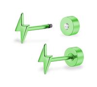 ZDE Titan Frauen Flatback Ohrringe Himmlische Blitz Bolzen Damen Ohrringe 5mm flach zurück CZ hypoallergen Knorpel Flatback Ohrring Tragus Helix Tragus Conch Piercing