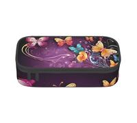 ZDFHKYDY Coral Reef Große Kapazität Büro Federmäppchen für Erwachsene, tragbare Schreibwarentasche für Stifte, Marker und Zubehör - 21 x 9,5 x 5 cm, Schmetterlinge, Einheitsgröße, Taschen-Organizer