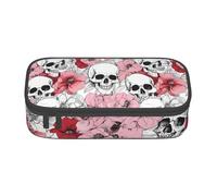 ZDFHKYDY Coral Reef Große Kapazität Büro Federmäppchen für Erwachsene, tragbare Schreibwarentasche für Stifte, Marker und Zubehör - 21 x 9,5 x 5 cm, Farbe Totenköpfe, Einheitsgröße, Taschen-Organizer