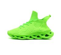ZDFQLGV Herren Sneaker - Leichte Laufschuhe mit Cloud-Dämpfung atmungsaktivem Strick-Obermaterial Sock-Schaft & modernem Design Ideal für Freizeit Walking Fitness Grün EU 43