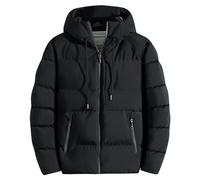ZDJSWJ Parka mit Kapuze aus Baumwolle, dick, für Herren, große und hohe Daunenjacke, wasserdicht, Winter, winddicht, mit Kapuze, Schwarz , XL