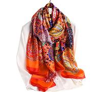 ZDMHSH Modischer Schal aus 100% Seide, seidig wie Schals lang, leicht, Sonnenschutz für Damen, A39, Einheitsgröße