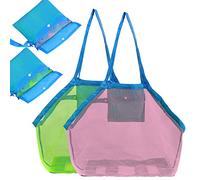 ZDNT 2 Stück Strandspielzeug Tasche,Sandspielzeug Tasche,Strandtasche Strandspielzeug,Mesh Beach Bag,Strandtasche Strandspielzeug Tasche,Strandtasche,Mesh Strandtasche,Netztasche,für Familie Urlaub