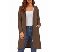 Zeagoo Damen-Kapuzenpullover mit Reißverschluss 2026 mit Tasche, A_Fleece-Stoff_braun, S