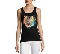 Zebra Portrait with Colorful Splash Damen Baumwolle Tank Top T-Shirt Schwarz, Schwarz , M