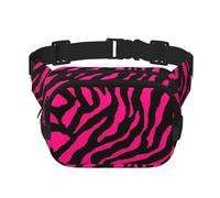 Zebra Tiger Leopard Pink Bauchtasche Gürteltasche für Damen und Herren, modische Hüfttasche für Reisen, Wandern, Schwarz , Einheitsgröße