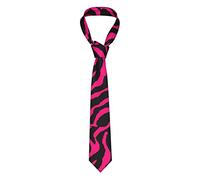 Zebra Tiger Leopard Pink Herren Anti-flatternde Schnalle Design Krawatte für Business Hochzeit Party Alltag, Schwarz , Einheitsgröße