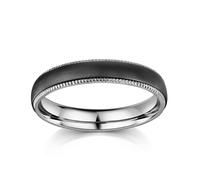 Fingerring ZEEME "Edelstahl matt/glanz" Gr. 56, mehrfarbig, Fingerringe, Damen, 056 (17,8), Edelstahl, Fingerring (18480945-56) mehrfarbig