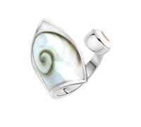 Zeeme Pearls Ring Silber 925 mit weißer Muschel 28mm breit X