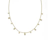 Collierkettchen ZEEME "Silber 925 vergoldet mit Zirkonia weiß", gelb, Halsketten, Damen, 42+3cm, Silber 925 (Sterlingsilber), L: 45 B: 3,5mm, glänzend, B:3,5mm (18538161-0) gelb