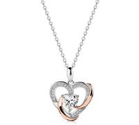 Zeeme Anhänger mit Kette 925/- Sterling Silber Zirkonia weiß mehrfarbig Damen