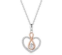 Zeeme Anhänger mit Kette 925/- Sterling Silber Zirkonia weiß mehrfarbig Damen