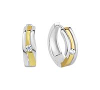 Zeeme Basic Damen Ohrringe 925/- Sterling Silber 1,5cm Glänzend Zirkonia mehrfarbig 371210165