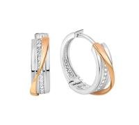 Zeeme Basic Damen Ohrringe 925/- Sterling Silber 1,6cm Glänzend Zirkonia rosa 360210265