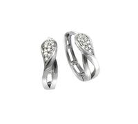 Zeeme Basic Ohrringe Silber 925 rhodiniert mit 24x Zirkonia weiß Einheitsgröße