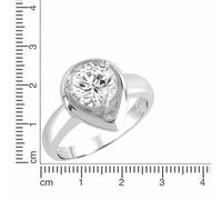 Zeeme Basic Ring 925/- Sterling Silber Zirkonia Weiß Glänzend (Größe: 017 (53,5))