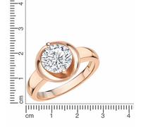Zeeme Basic Ring 925/- Sterling Silber Zirkonia Weiß Glänzend (Größe: 052 (16,6))