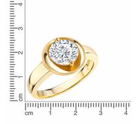 Zeeme Basic Ring 925/- Sterling Silber Zirkonia Weiß Glänzend (Größe: 052 (16,6))