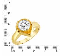 ZEEme Basic Silber 925 vergoldet Tropfen-Form mit weißem Zirkonia-Stein Ring 416...