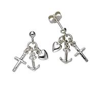 Zeeme for Kids Kinder Ohrringe 925/- Sterling Silber 2,0cm Glänzend weiß 360221802R