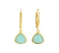 Paar Ohrhänger ZEEME "Silber 925 mit 2x Amazonit", gelb (gelb, blau), Ohrringe, Damen, one-size, Silber 925 (Sterlingsilber) (66662619-0) gelb, blau