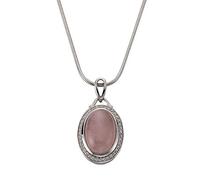 Zeeme Gemstones Damen Halskette 925/- Sterling Silber 42+5cm Glänzend Rosenquarz weiß 500244742