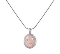 Zeeme Gemstones Damen Halskette 925/- Sterling Silber 42+5cm Glänzend Rosenquarz weiß 9,1ct. 500245286