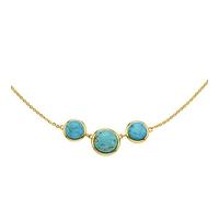 Zeeme Gemstones Damen Halskette 925/- Sterling Silber 45+3cm Glänzend rek. Türkis gelb 360256070-48