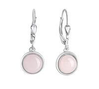 Zeeme Ohrhänger »925/- Sterling Silber Rosenquarz«, weiß