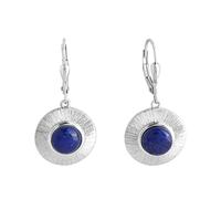 Zeeme Gemstones Damen Ohrringe 925/- Sterling Silber 3,3cm Glänzend Lapislazuli weiß 2,8ct. 360230506
