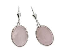 Zeeme Ohrhänger »925/- Sterling Silber rhodiniert Rosenquartz«, weiß
