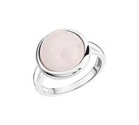 Zeeme Gemstones Damen Ring 925/- Sterling Silber Rhodiniert Rosenquarz weiß 360271735
