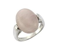 Zeeme Gemstones Damen Ring 925/- Sterling Silber Rhodiniert Rosenquarz weiß 360271737