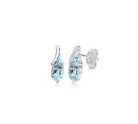 Zeeme Gemstones, F Ohrringe Silber 925 rhodiniert mit Blautopas (beh.) 8x5mm Einheitsgröße