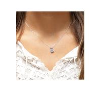 Zeeme Kette mit Anhänger »925/- Sterling Silber rhodiniert«, Blautopas beh.