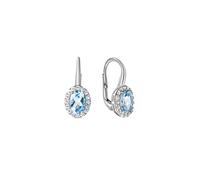 Zeeme Gemstones Ohrhänger 375/- Weißgold Zirkonia und Blautopas Einheitsgröße