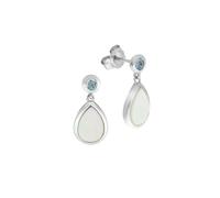 Zeeme Gemstones Ohrhänger 925/- Sterling Silber Blautopas Perlmutt Einheitsgröße