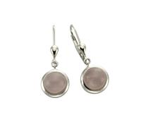 Zeeme Gemstones Ohrringe Silber 925 mit echtem Rosenquarz 8mm Einheitsgröße