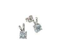 Paar Ohrstecker ZEEME "Silber 925 rhodiniert mit 2x Blautopas (beh.) 6mm", weiß (weiß, blau), Ohrringe, Damen, one-size, Silber 925 (Sterlingsilber) (29269454-0) weiß, blau