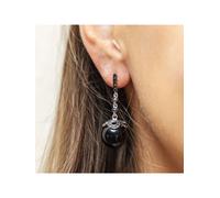 Zeeme Ohrhänger »925/- Sterling Silber rhodiniert Onyx«, weiß