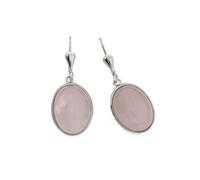 Zeeme Gemstones Ohrringe Silber 925 rhodiniert mit 2x Rosenquarz 16x12mm Einheitsgröße
