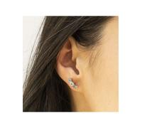 Zeeme Gemstones Ohrstecker 925/- Sterling Silber Blautopas Beh. Blau 1,3Cm Glänzend