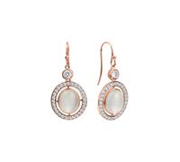 Zeeme Gemstones Ohrringe Silber 925 rosé vergoldet Zirkonia Mondstein echt Einheitsgröße
